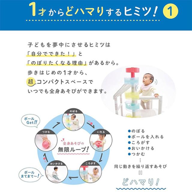 ides アイデス ムゲンループジム ジャングルジム 室内遊具 大型遊具 プレイジム コンパクト 1歳 2歳 3歳 4歳 5歳 全身遊び 滑り台 室内 ボール遊び_6