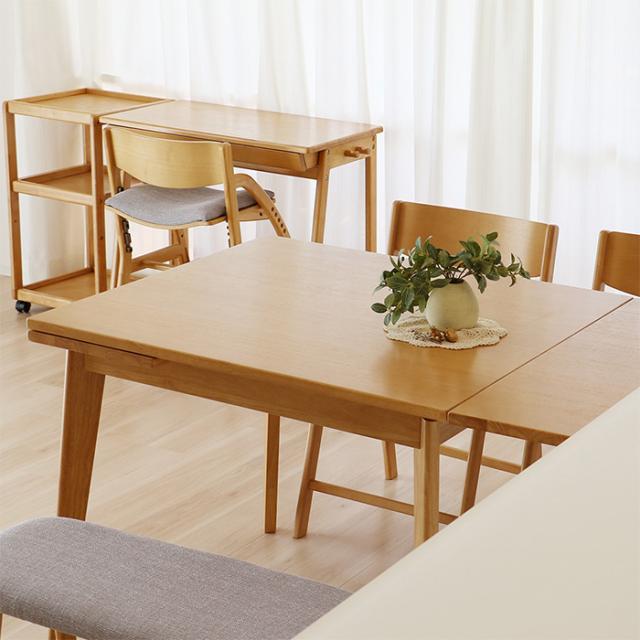 E-toko いいとこ Extension Table ダイニングテーブル 伸縮式 拡張 2人掛け 4人掛け 90cm 120cm 150cm 木製 伸長式テーブル シンプル おしゃれ 北欧 家具 インテリア リビング学習_6
