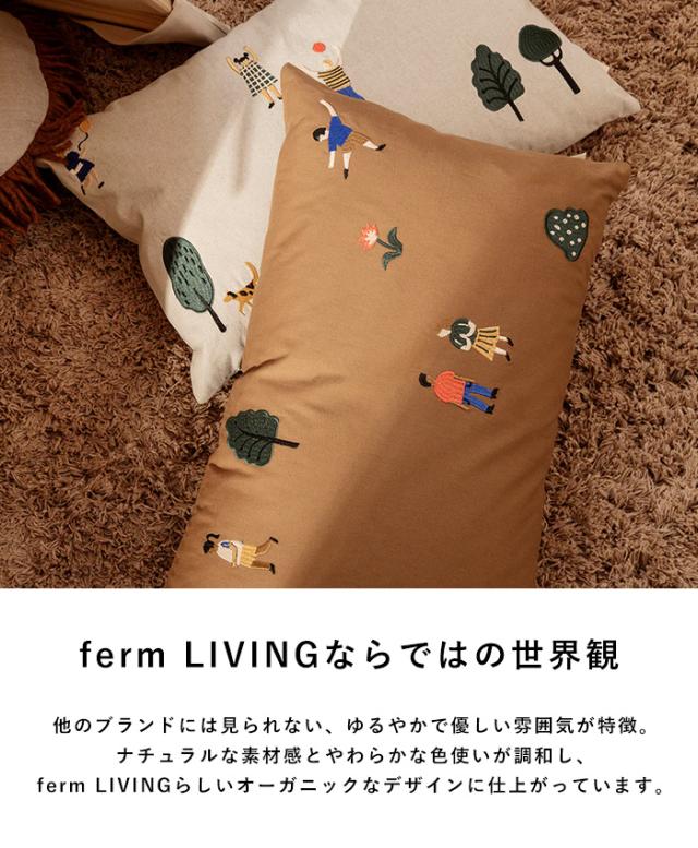 ferm LIVING ファームリビング The Park Cushion クッション 60×40cm オーガニックコットン フェザー ダウン 刺繍 北欧雑貨_2