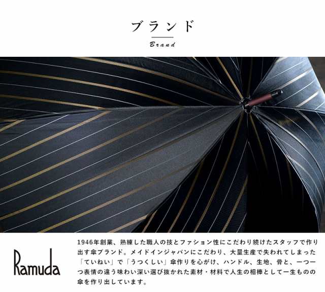 クリアランス セール Ramuda ラムダ メンズ 傘 スリム 富士絹 8本骨