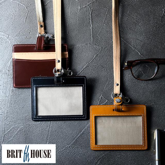 BRIT HOUSE コードバン 日本製 IDカードホルダー King of Leather Cordovan  おしゃれ ビジネス 日本製 社員証入れ ストラップ ケース ギフト プレゼント 男性 30代 40代 50代 60代  【送料無料】