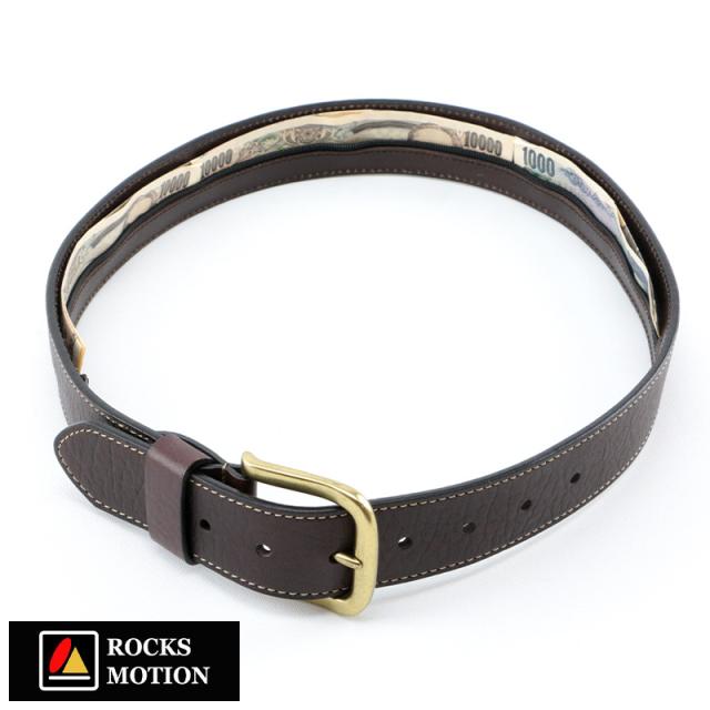 Rocks Motion シークレット ポケット 付き オリジナル マネー ベルト  男性用 便利 ビジネス 仕事 フォーマル  【送料無料】