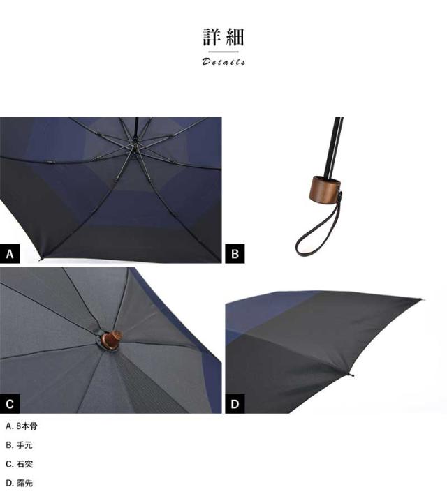 小宮商店 折りたたみ傘 55cm 8本骨 スリー 甲州織 ビジネス 男性用