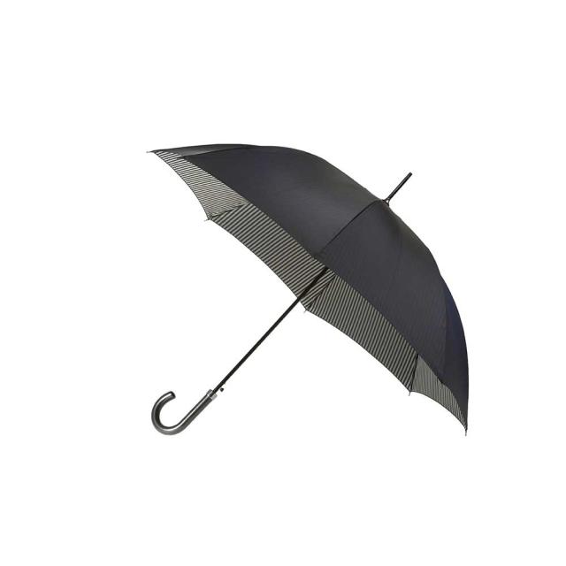 Ramuda ジャンプ長傘 裏ストライプ 65cm 8本骨 ワンタッチ傘 雨傘 高級