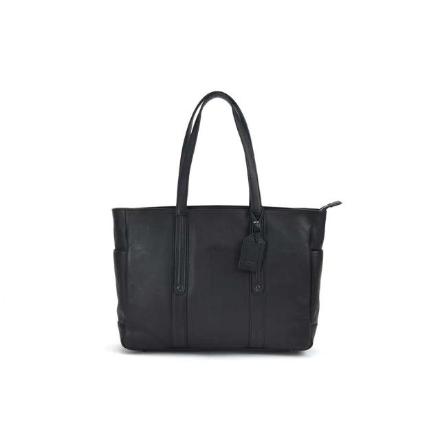 SOLATINA 14ポケット オイルレザートートバッグ 牛革 ファスナー付き