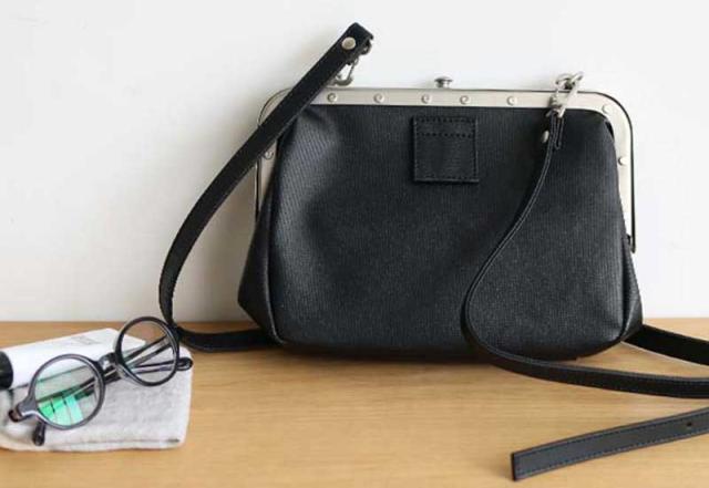 BAGWORKS レザーがま口ショルダーバッグ TRAINMAN 牛革 レザー