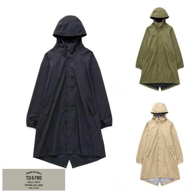 TO&FRO HIGH-PERFORMANCE WATERPROOF COAT レインコート  男性 モッズコート 防水 おしゃれ 携帯 持ち運び 雨具 雨合羽  【送料無料】