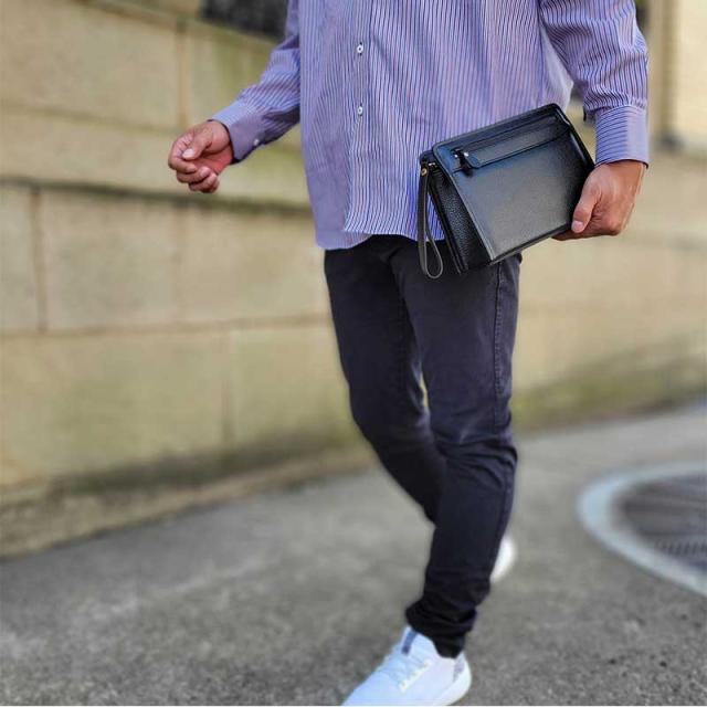 SADDLE 牛革 セカンドバッグ 本革 レザー おしゃれ シンプル 結婚式