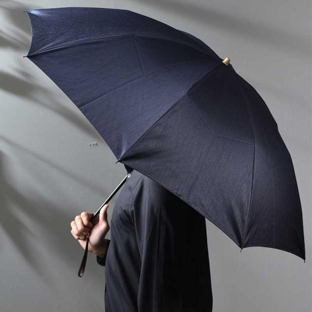 前原光榮商店 晴雨兼用日傘折りたたみ傘 シャンタン UVカット 紺 男女可 前原光榮商店 晴雨兼用日傘折りたたみ傘 シャンタン UVカット 紺 男女