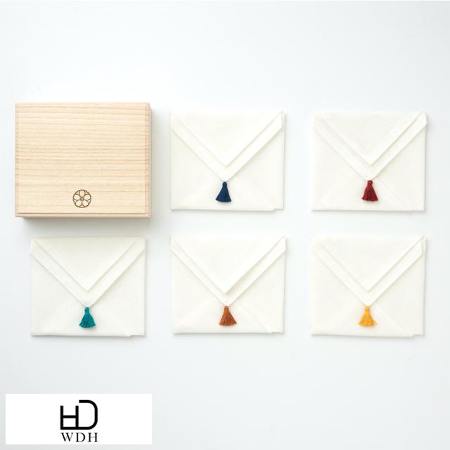 ハンカチ セット 高級 日本製 WDH 育 はんかち 極 五枚組み 心願成就  ギフト プレゼント メンズ レディース おしゃれ 和風 綿100% 蚊帳生地 蚊帳素材 速乾 吸水 縁起物 贈り物 粋なプレゼント  【送料無料】