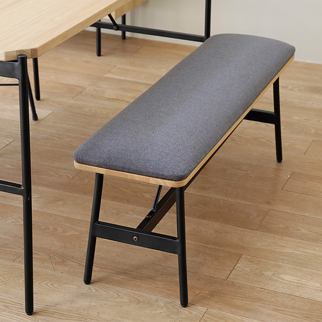 Glam グラム ベンチ 幅110cm ベンチ 椅子 ダイニングベンチ ファブリック スチール脚 の通販は 14,630円