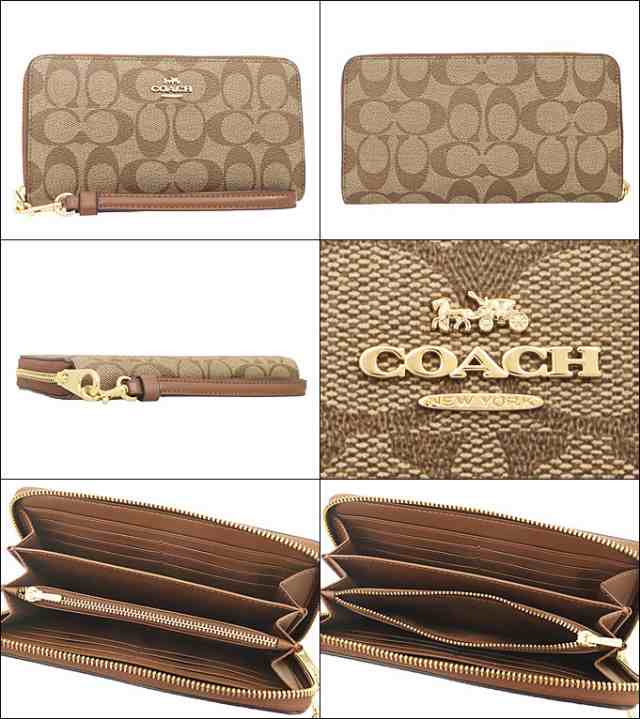 コーチ COACH 財布 長財布 FC4452 C4452 カーキ×サドル2 アウトレット