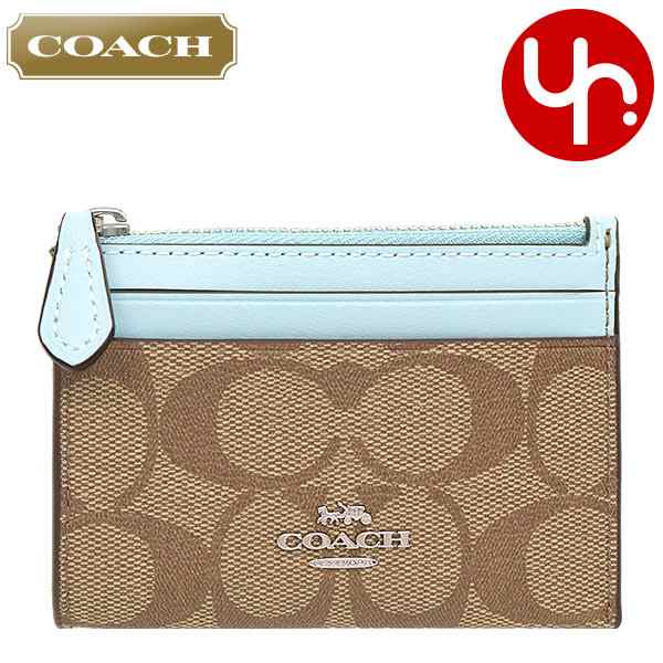 コーチ COACH コインケース F88208 88208 カーキ×パウダーブルー