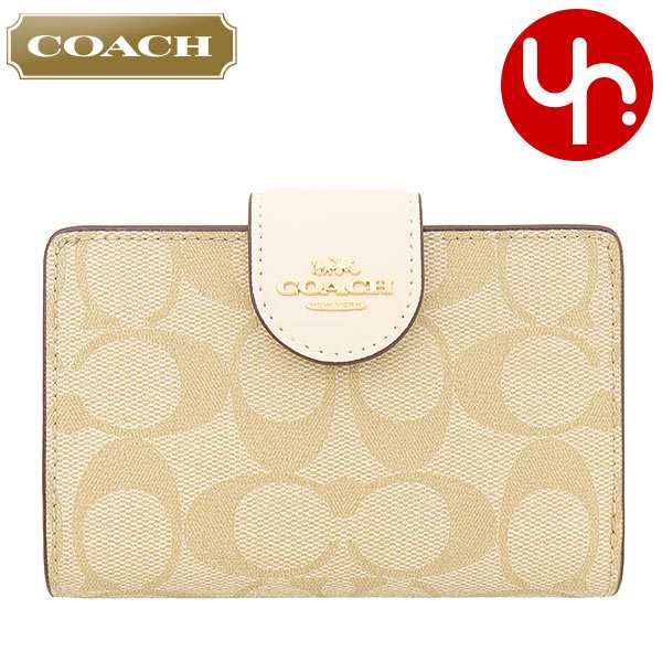 コーチ COACH 二つ折り財布 FC0082 C0082 ライトカーキ×チョーク