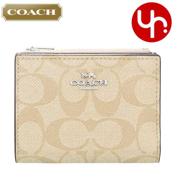 コーチ COACH 二つ折り財布 FCM852 CM852 ライトカーキ×チョーク