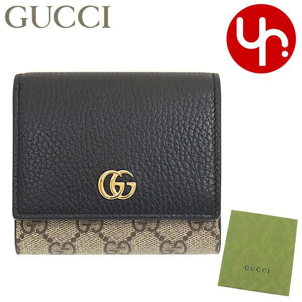 グッチ GUCCI 財布 二つ折り財布 598587 17WAG ブラック×ベージュエボニー ブティック レディース プレゼント ギフトの通販は
