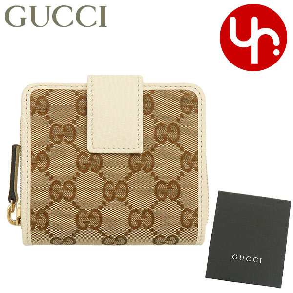 グッチ GUCCI 二つ折り財布 346056 KY9LG ベージュ×ホワイト