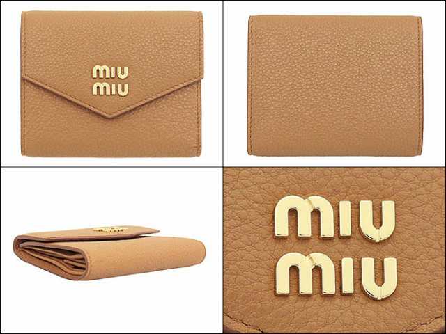 ミュウミュウ miumiu 二つ折り財布 5MH040 2DT7 キャメル ブティック 