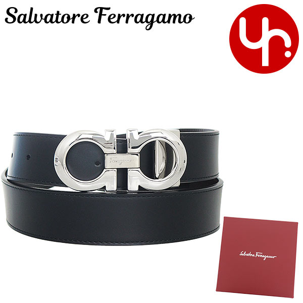 サルヴァトーレ フェラガモ Salvatore Ferragamo ベルト 67 5542 ブラック×シルバー  ブティック メンズ プレゼント ギフト 人気 ブランド おすすめ 女性 男性の通販は