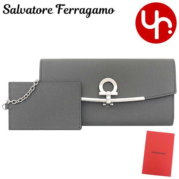 サルヴァトーレ フェラガモ Salvatore Ferragamo 長財布 22 D150 ダークグレー×ダークグレー ブティック レディース プレゼント ギフト