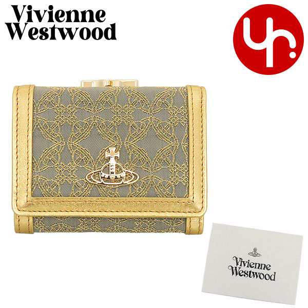 ヴィヴィアン ウエストウッド Vivienne Westwood 三つ折り財布 51010018 W00I2 ゴールド×グレー ブティック レディース プレゼント ギフ