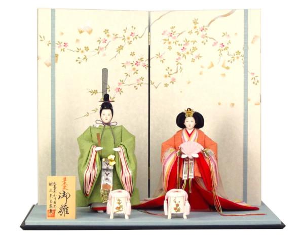 雛人形台屏風 アウトレット品 雛人形 屏風台 台屏風セット 55cm 和み平台 金 上台付 9号