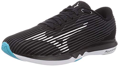 [ミズノ] ランニングシューズ ウエーブシャドウ 4 ブラック×ホワイト×ブルー 23 cm 2E