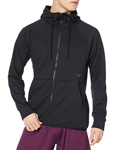[Mizuno] トレーニングウェア フルジップフーディ 長袖 32MC0063 メンズ ブラック 2XLサイズ