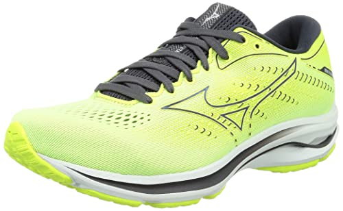 [ミズノ] ランニングシューズ ウエーブライダー 25 ジョギング マラソン スポーツ トレーニング 軽量 メンズ ライム×ネイビー×ブルー 25.0 cm 4E