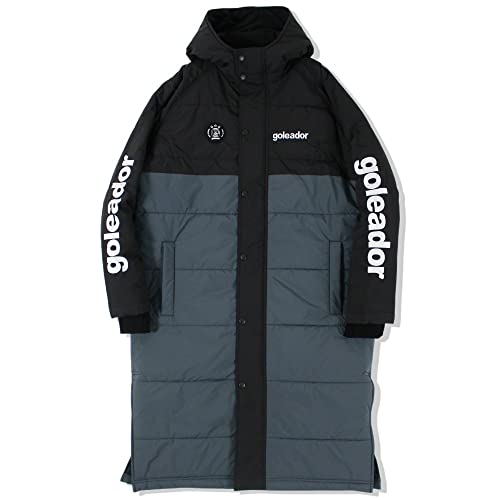 goleador(ゴレアドール) 中綿バイカラーロングベンチコート G-2520 Mサイズ ブラック