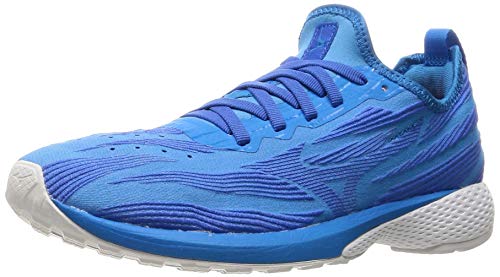 [ミズノ] ランニングシューズ ウエーブエアロ 19 ジョギング マラソン スポーツ トレーニング 軽量 レディース ブルー×ブルー×ホワイト 23.0 cm 2E