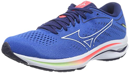 [ミズノ] ランニングシューズ ウエーブライダー 25 ジョギング マラソン スポーツ トレーニング 軽量 レディース ブルー×ホワイト×ネイビー 23.5 cm 2E