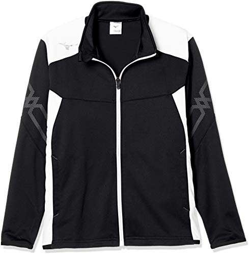[Mizuno] トレーニングウェア ウォームアップシャツ 吸汗速乾 ドライ ジュニア 32JC9415 キッズ ブラック×ホワイト 150cm