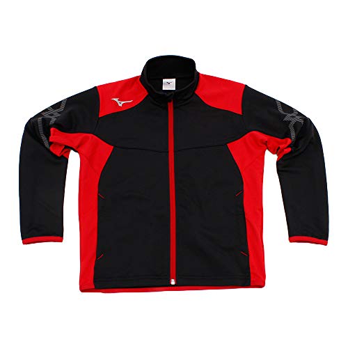 MIZUNO（ミズノ） JR MCLウォームアップジャケット トレーニング アパレル ジュニア 32JC941596 96：ブラック／レッド 130cm