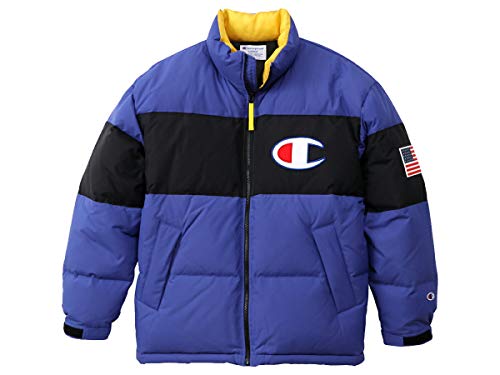 [チャンピオン] ダウンジャケット スクリプトロゴ刺繍 C3-Q607 メンズ ダークブルー Mサイズ