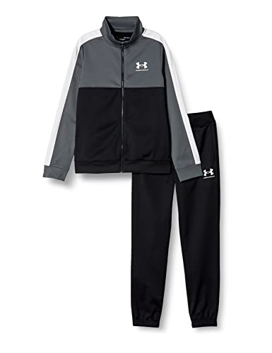 [アンダーアーマー] トレーニングジャージ UAカラーブロック ニット トラックスーツ ボーイズ Black White YXLサイズ