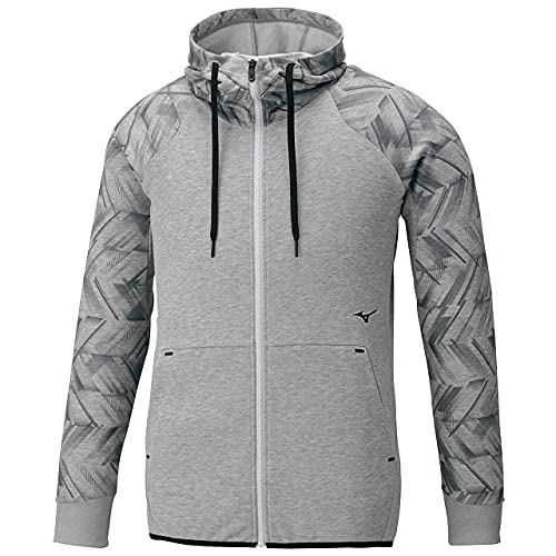 [Mizuno] トレーニングウェア フルジップフーディ 長袖 32MC0063 メンズ グレー杢 2XLサイズの通販は 7,820円