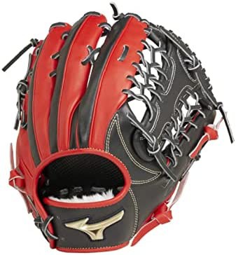 MIZUNO ソフトボール用(グローバルエリート) HSelection02＋ 外野手用/サイズ16N 1AJGS26517 0970ブラックラディッシュ 左投げ用