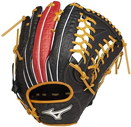 （MIZUNO） ソフトボール用グラブ 外野手用 ダイビングキャッチ 1AJGS26707 0962 （ブラック×レッド）