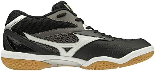 [ミズノ] バドミントンシューズ ウエーブファング PRO MID ブラック×ホワイト×イエロー 23.5 cm 3Eの通販は