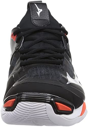 [ミズノ] バレーボールシューズ ウエーブモーメンタム 2 ブラック×シルバー×オレンジ 30.5 cm 2.5E