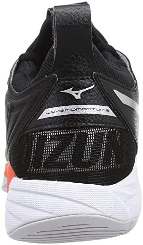 [ミズノ] バレーボールシューズ ウエーブモーメンタム 2 ブラック×シルバー×オレンジ 30.5 cm 2.5E