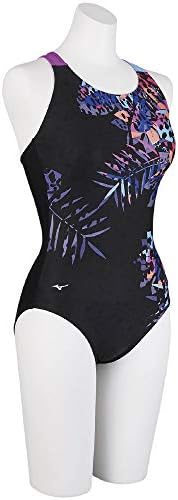 MIZUNO(ミズノ) フィットネス水着 ストロークワン ワンピース N2JA1309 レディース 97 ブラック パープル サイズXL MIZUNO(ミズノ) スイム フィットネス水着 ストロークワン ワンピース