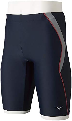 MIZUNO(ミズノ) スイム フィットネス水着 ハーフスパッツ（股下２６ｃｍ・立体カップ付） N2JB1119 メンズ 大人 80 ネイビー×グレー サイズMの通販は 6,419円