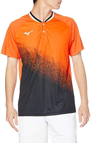 [ミズノ] テニスウェア ゲームシャツ 62JA0501 オレンジ×ブラック Mサイズ
