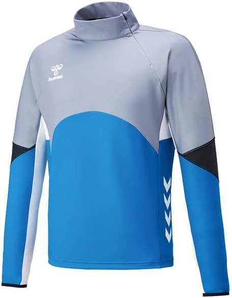 ヒュンメル hummel HB ハーフジップジャケット ハンドボール ウィンドブレーカー 22SS (HAT2106H) 9364シルバー×ブルー XO3サイズ