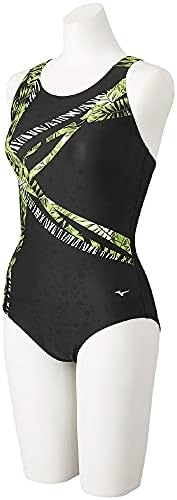 MIZUNO(ミズノ) フィットネス 水着 チャレンジスイマー レディース STROKE ONE N2JA1811 93:ブラック×グリーン サイズ:S