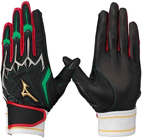 ミズノ MIZUNO (ミズノプロ)シリコンパワーアークLI(両手用)野球 手袋 バッティング手袋21AW(1EJEA092) 09ブラック 22cm