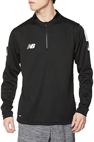 [ニューバランス] サッカー 長袖Tシャツ ウォームアップトップ ハーフジップ(AMT35206) メンズ BKW(ブラック/ホワイト) Mサイズ