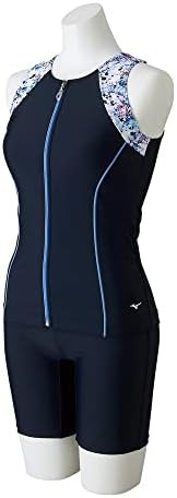 MIZUNO(ミズノ) フィットネス 水着 ジム用 レディース セパレーツ(3.5分丈)(股下18cm) N2JG2842 80:ネイビー/グレー サイズ2Xの通販は
